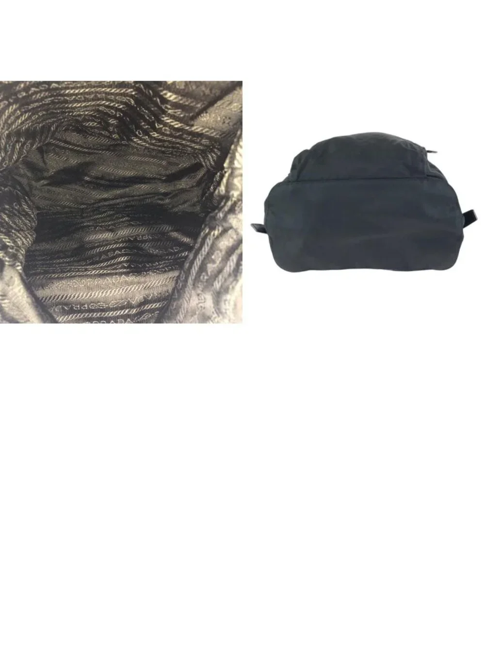 Prada Tessuto Black Silver Nylon Leather Backpack